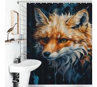 POLIUAWS The Red Fox Rideau De Douche en Polyester Doux pour Hôtel, Salle De Bain Ou Dortoir 56.30x70.87Inch（143x180cm）