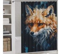 POLIUAWS The Red Fox Rideau De Douche en Polyester Doux pour Salle De Bain/Chambre D'hôtel 64.17x70.87Inch（163x180cm）