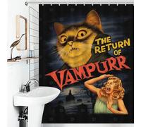 POLIUAWS The Return of Vampurr Rideaux De Douche Décoratifs pour La Salle De Bain, Élégants Et Lavables, Anti-moisissures, pour Salle De Bain Ou Salle d'eau 56.30x70.87Inch（143x180cm）