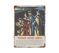 POLIUAWS THREE WISE MEN Plaque Décorative En Métal Aluminium Pour Bar, Cuisine, Jardin, Art Mural En Fer 15.7"x11.8"
