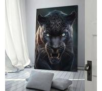 POLIUAWS Toile murale représentant une panthère ardente, idéale pour la décoration d'une chambre, d'un salon ou d'une salle de bain, grande taille, 20 x 30 cm