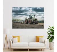 POLIUAWS Tracteur Claas Xerion 5000 dans un champ - Décoration murale mignonne pour chambre à coucher - Tableau prêt à accrocher - 30 x 45 cm (12 x 18 pouces)