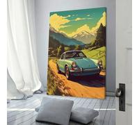 POLIUAWS Œuvre d'art sur le thème des supercars pour la décoration de salon des adolescentes, filles et femmes, 60 x 90 cm (24 x 36 pouces)