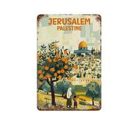 POLIUAWS Vintage Palestine Plaque En Métal Vintage, Affiche Rétro Pour La Décoration De La Maison, De La Ferme, Du Café, Du Bureau, Du Magasin Ou Du Jardin11.8 x7.9