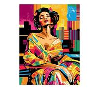 POLIUAWS Vision pop art d'Adele Bloch-Bauer - Kit de peinture diamant DIY - Outils et perles rondes - Kit de loisirs créatifs pour adultes - 30 x 40 cm