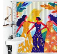 POLIUAWS Vivid Fauvist Vision of The Three Graces Ensemble De Rideaux De Douche Lavables Et Élégants pour Usage Quotidien, avec 12 Crochets, pour Salle De Bain Ou Dortoir 56.30x70.87Inch（143x180cm）