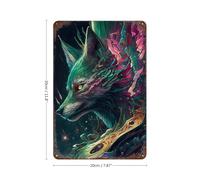 POLIUAWS Wolf Dreamlike Plaque Murale Vintage En Métal, Affiche, Poster, Décoration Pour Café, Pubs, Clubs, Salon, Bars, Cuisine, Balcon11.8 x7.9