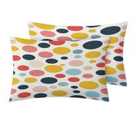 Polka Dot Pillows Case Set of 2 Double-Sided Pillow Cover Breathable Pillowcases for Family Patio Sofa 40X60Cm