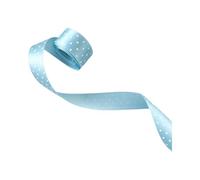 Polka Dot Satin Ribbon for Gift Wrapping and DIY Crafts 5 Yards | Premium polyester satin fabric offers soft texture and chic polka dot print design, fits for gift packaging, party Bleu