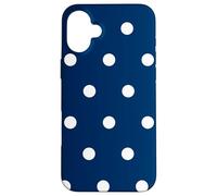 Polka Dots Fashion Modèle Bleu Marine et Blanc Coque pour iPhone 16 Plus