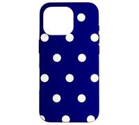 Polka Dots Fashion Modèle Bleu Marine et Blanc Coque pour iPhone 16 Pro