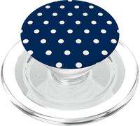 Polka Dots Fashion Modèle Bleu Marine et Blanc PopSockets PopGrip pour MagSafe