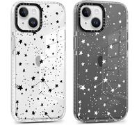 Polki-2 Pièces Coque Pour Iphone 14/Iphone 13 6,1"",Transparente Étui Avec Aesthetic Motif Stern Dessin,Ultra Mince Tpu Bumper Souple Silicone Housse Clair Antichoc Protection Case Filles Femmes Cover