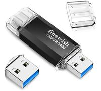 POLKI-CLé USB 64 Go 3.0, 2 en 1 Type C 3.0 Pen Drive 64gb Imperméable Cle USB C 64Go pour Smartphone MacBook Tablette Ordinateur avec Une Vitesse de Transfert de données allant jusqu'à 40 Mo/s (Noir)