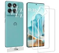 Pollachi Lot de 2+2 Protecteur D'écran pour Moto Edge 60/Moto Edge 60 Fusion/Moto Edge 60 Pro,Film d'hydrogel,2 X Protecteur D'écran + 2 X Caméra Arrière Protecteur,Film TPU Flexible