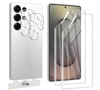 Pollachi Lot de 2+2 Protecteur D'écran pour Samsung Galaxy S25 Ultra 5G,Film d'hydrogel,2 X Protecteur D'écran + 2 X Caméra Arrière Protecteur,Film TPU Flexible pour Samsung Galaxy S25 Ultra 5G