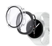 Pollachi Lot de 2 coques avec verre trempé pour Samsung Galaxy Watch 8 (40 mm), couverture complète, étanche, rigide, anti-rayures, anti-chocs, protection d'écran