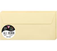 Clairefontaine 5845C - Paquet de 20 Enveloppes Auto-Adhésives - Format DL 11x22cm - 120g/m² - Coloris Chamois - Invitation Evènements et Correspondance - Gamme Pollen - Papier Premium Lisse