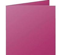 Clairefontaine 21826C - Paquet de 25 Cartes Doubles - Format Carré (13,5x13,5cm) - 210g/m² - Coloris Framboise - Carton d'Invitation Evènements et Correspondance - Gamme Pollen - Papier Premium Lisse