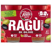 POLLI - Ragoût de légumes aux olives et tomates cerises, huile d'olive, sauce 100 % végétale, saveur légèrement épicée, produit italien, 2 x 90 g