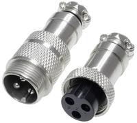 Pollin 453561 Connecteur rond mâle, Femelle Nombre total de pôles: 3 1 set