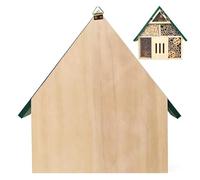 Pollinator Hotel - Wooden Habitat Box, Ladybug Shelter Garden House, Natural Bee Nesting Structure | Eco Friendly Garden Support Solution, Designed for Terrace Courtyard Decoration Use