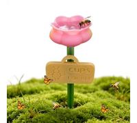 Pollinator Watering Station Flower Shape Outdoor Drinking Cup with Ground