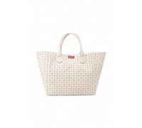 Pollini - Heritage Jacquard Big Tote Bag - Femme - Sacs - Beige - Taille: ONE Size