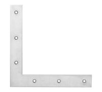 Pollmann POLLMANN Équerre d'angle pour porte d'entrée L 200 x H 200 mm, extrémités droites, fer, galvanisé clair Quantité:1