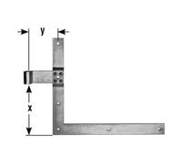 Pollmann POLLMANN Équerres HT 20, extrémités carrées pour goupille 16 mm, H350xL400 mm galvanisé clair Quantité:1