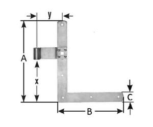 Pollmann POLLMANN FT-Bandes d'angle extrémités arrondies pour goupille 13 mm, H250xL300mm galvanisé clair Quantité:1