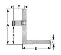 Pollmann POLLMANN FT-Charnières d'angle extrémités arrondies pour goupille 13 mm, H250xL200 mm, galvanisé clair Quantité:1