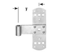 Pollmann POLLMANN Ligament croisé 50, m. riveté. Rouleau axe 13mm, 160mm, fer zingué clair Quantité:1