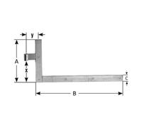 Pollmann POLLMANN Paumelles d'angle 17,S, pour goupille 20 mm H 400 x L 1000 mm galvanisé clair Quantité:1