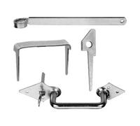 Pollmann POLLMANN Poignée de porte à crémone avec crochet, L poignée 250 mm, galvanisée claire Quantité:1