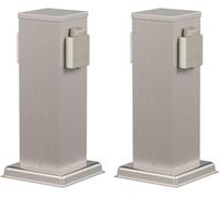 Polly 2 X Outdoor Garden Power Socket Column Ip44 2X Stainless Steel Stainless Steel Square 27Cm