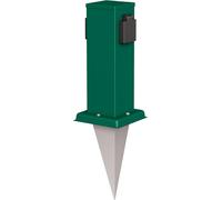 Polly Garden Socket Column With Ground Spike For Outdoor, Ip44, 2-Time, Green, Square, 27 Cm
