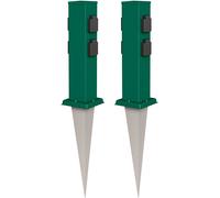Polly Garden Socket With Ground Spike, Outdoor, Ip44, 4-Time, Green, Angular, 38 Cm, 2Pcs