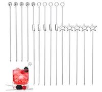 Polly Online 20 Pièces Brochettes de Cocktail Acier Inoxydable Bâtonnets de Fruits Cure-Dents apéritif