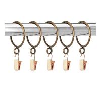 Polly Online Anneaux de Clip de Tringle à Rideau diamètre intérieur 50mm, Ensemble de 20 pièces Couleur Bronze, Convient pour Rideau de Douche, Rideau de fenêtre, café