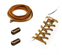 Polly Online Lacets élastiques sans nœud avec boucles en métal Taille unique pour toutes les chaussures pour adultes et enfants (Marron)