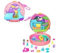 polly pocket-aventure en mobylette-coffret 2 mini-figurines et animal hwn98 G