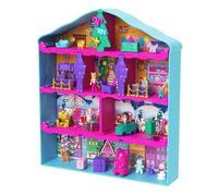 Polly Pocket Calendrier de l’Avent Coffret maison en pain d’épices avec 24 surprises, meubles de maison de poupée, voiture et accessoires de Noël, HWP33
