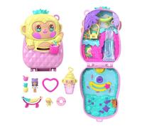 Polly Pocket Coffret Ananas et Ouistiti – Jouet de voyage avec 1 mini-figurine, hamac – JKC49
