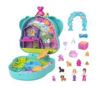 Polly Pocket Mini-Univers Coffret Anniversaire Chiot avec 2 Mini-Figurines Et 14 Accessoires, Jouets De Voyage, Jouet Enfant, Dès 4 Ans, HKV30