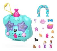 Polly Pocket Coffret Anniversaire Chiot Mini-Univers, 2 mini-figurines, 14 accessoires, 4 ans, HKV30