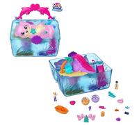 Polly Pocket – Coffret Sparkle Cove – 2 mini-figurines, coffre au trésor, 4 animaux – HPV40