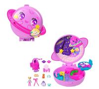 Polly Pocket Coffret Exploration spatiale, jouet de voyage avec 1 mini-figurine, un chiot et des accessoires thématiques, JCB18