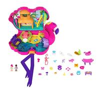 Polly Pocket Coffret Flamant Rose avec 26 Surprises Dont Mini-Figurines Margot & Son Amie, système de Fixation Pop & Swap, espaces de Jeu sur Le thème des Tropiques, Jouet Enfant, Dès 4 Ans, HJN76
