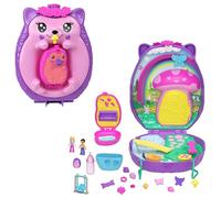 Polly Pocket Coffret sac à main Maman et Bébé Hérissons JBJ91 - 2 figurines, 16 accessoires, 4 ans+